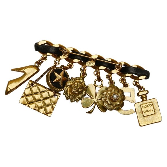 Chanel Chanel Vintage Matelasse Coco Mark Charm Brooch Metal Brooch 94A